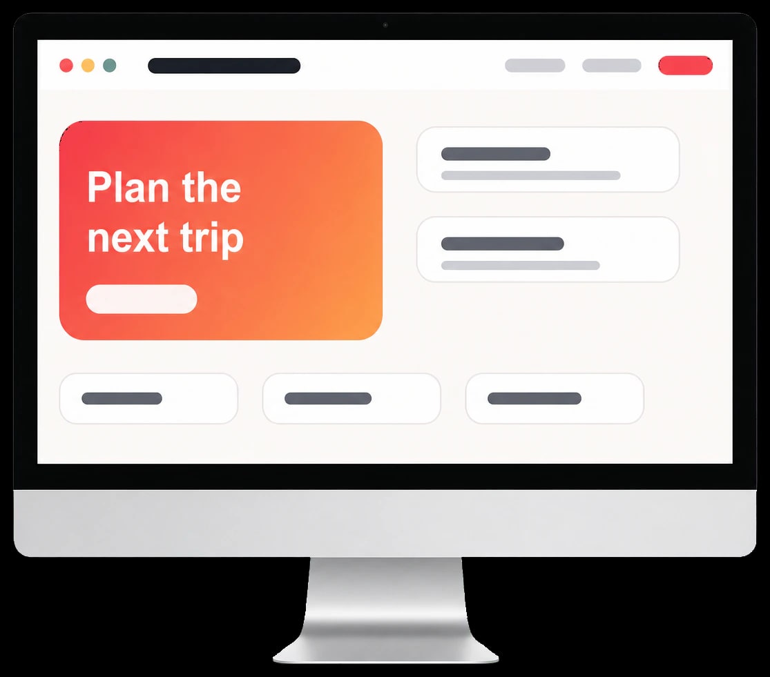 Smile Mann Myot Taw travel website on a desktop Mac