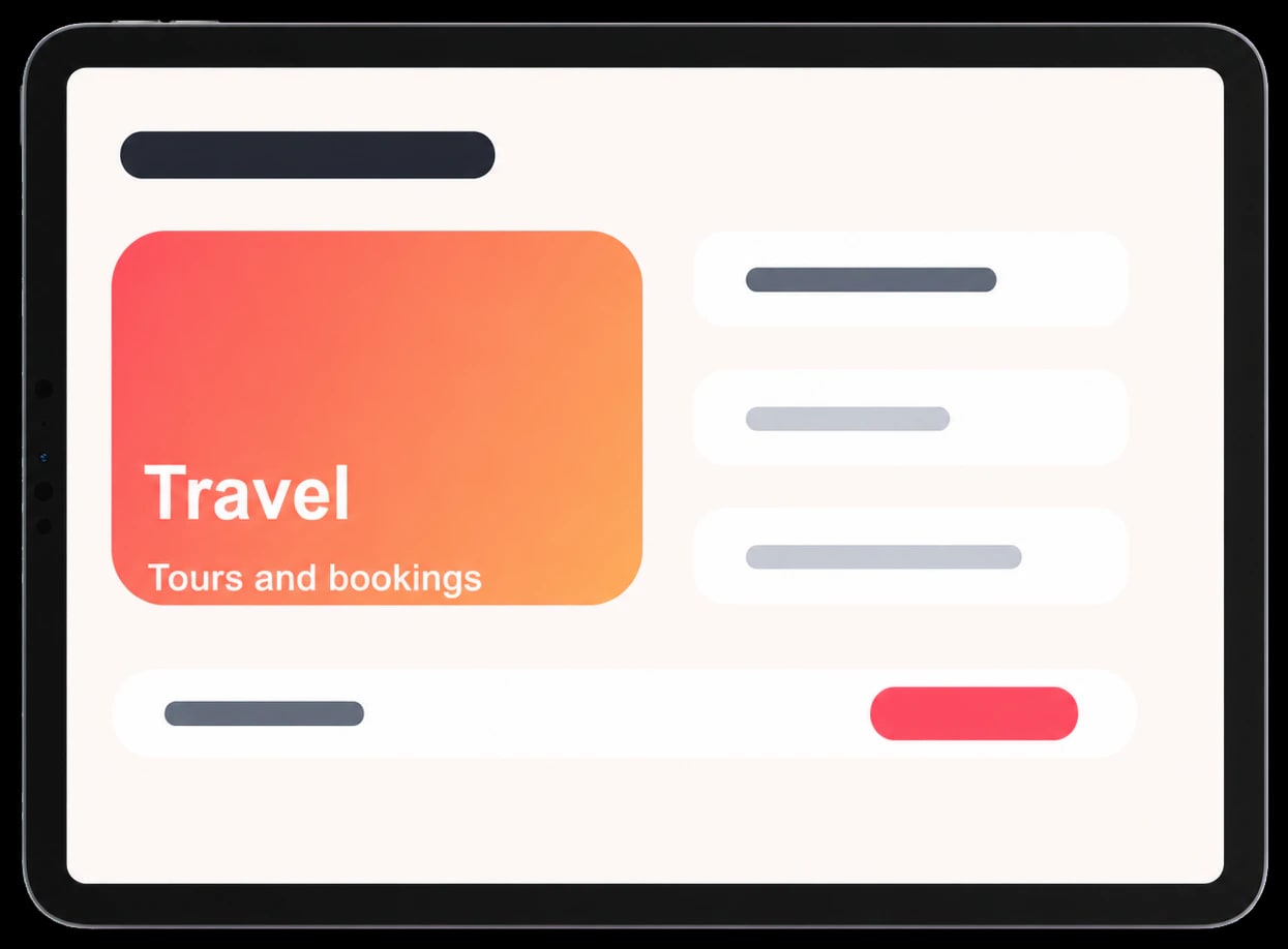 Smile Mann Myot Taw travel interface on an iPad Pro