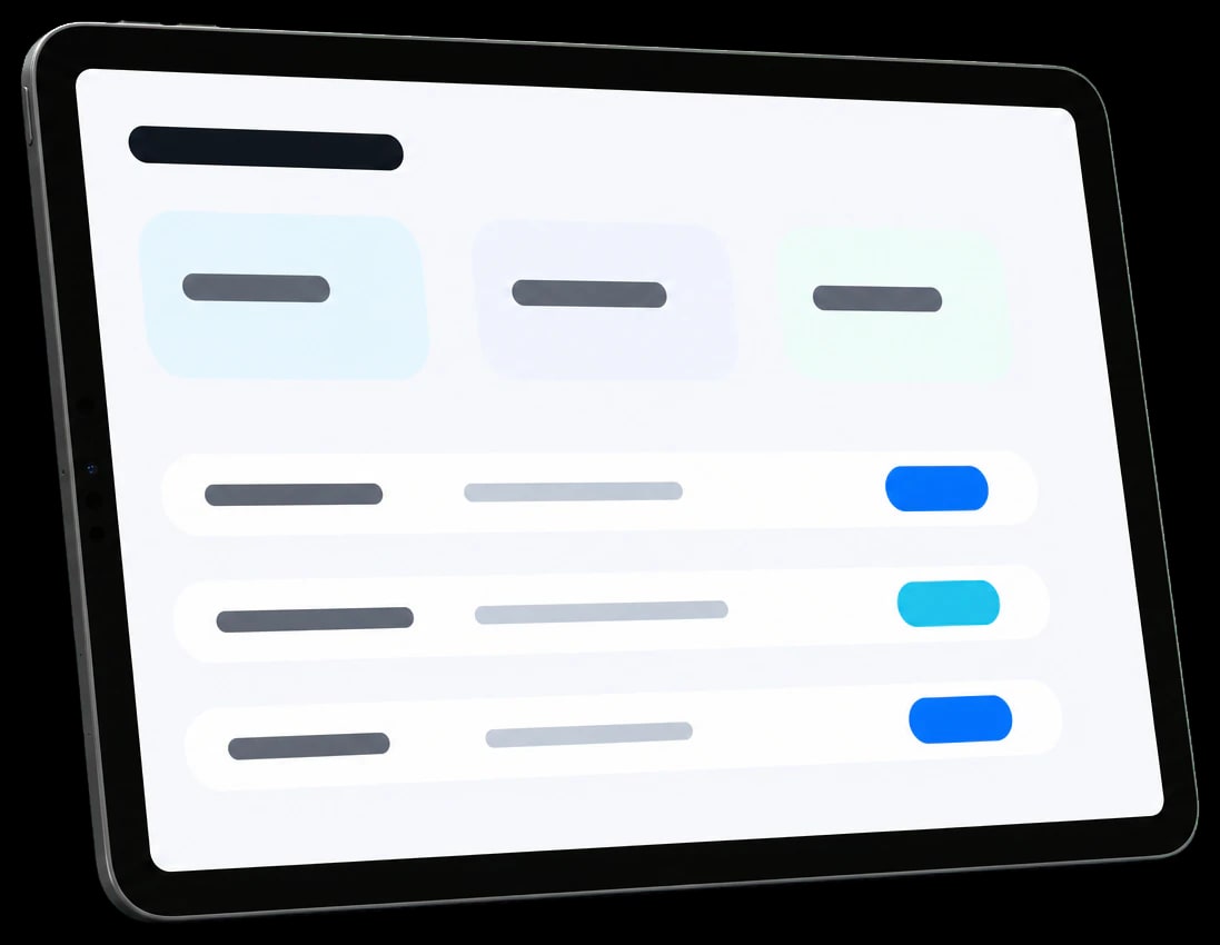 WY Computer order management displayed on an iPad Pro